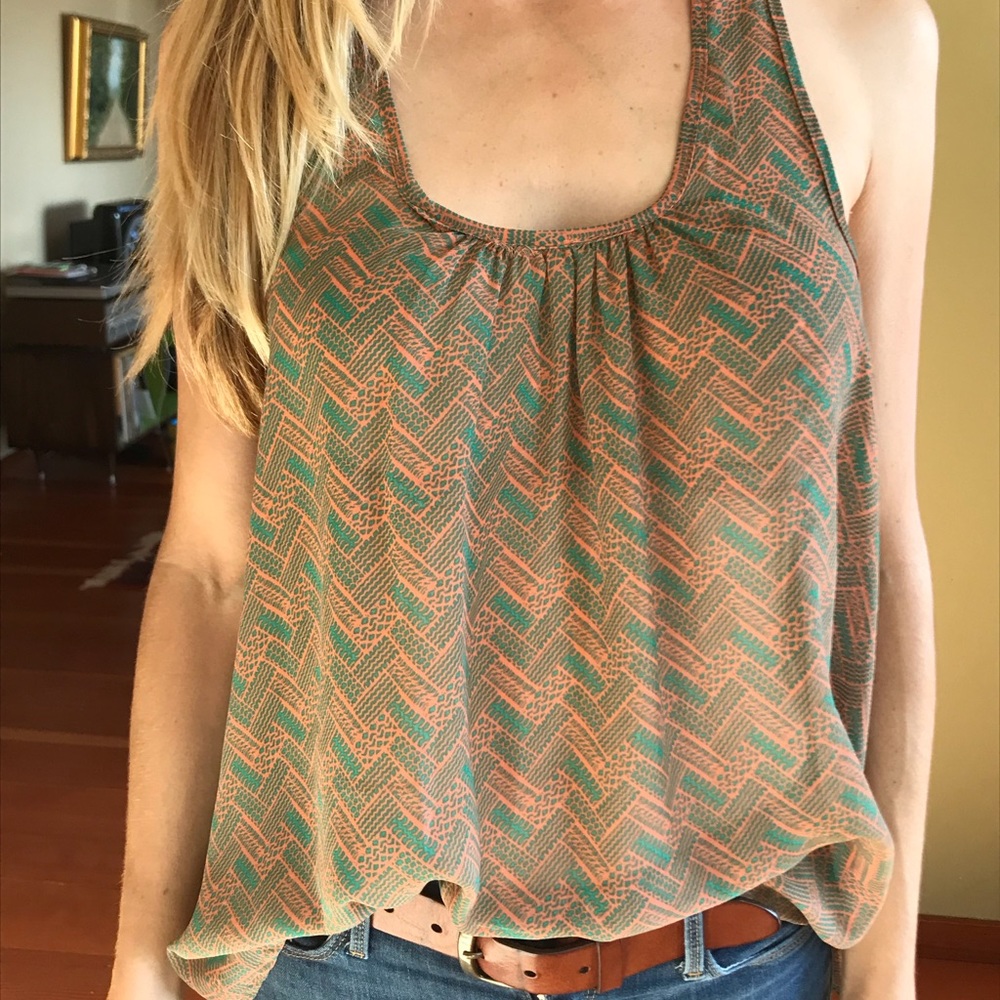 Sheer patterned racer back tank